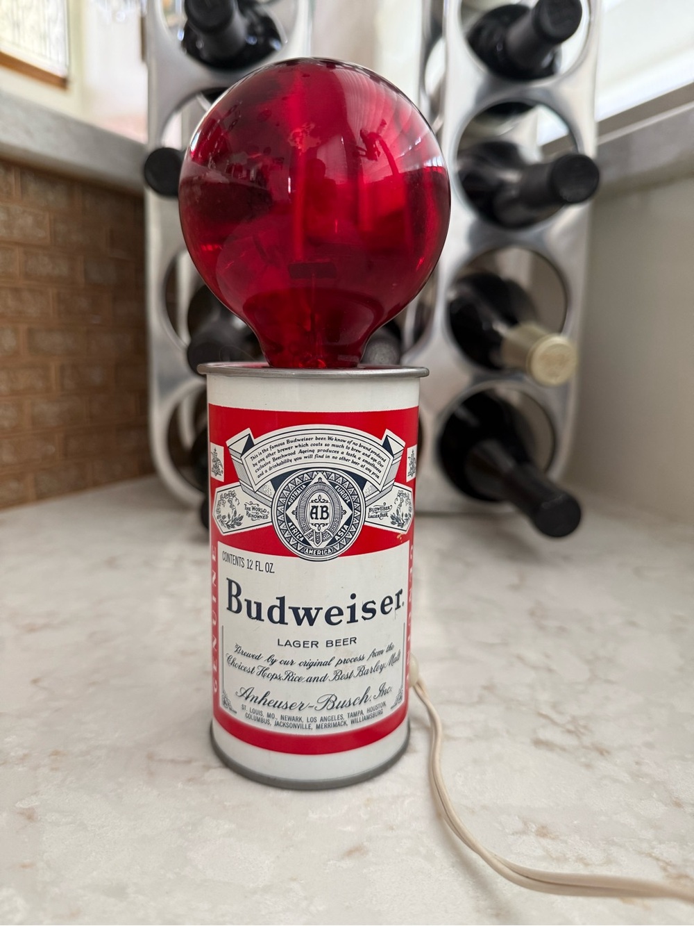 Vintage Budweiser plug in Beer Can Lamp